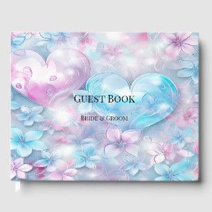 Livre d'or Pink Aqua Hearts and Flowers