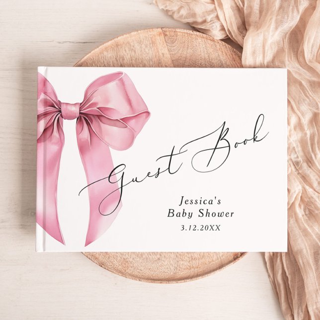 Livre D'or Pink Bow C'est un Baby shower fille (Créateur téléchargé)