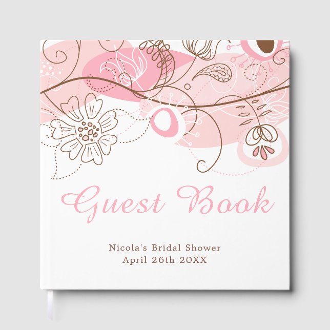 Livre D'or Pink Floral Twist Bridal Shower (Recto)