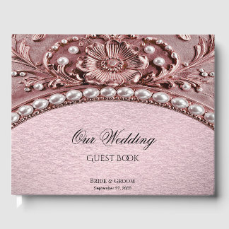 Livre D'or Pink Flower Guest Book