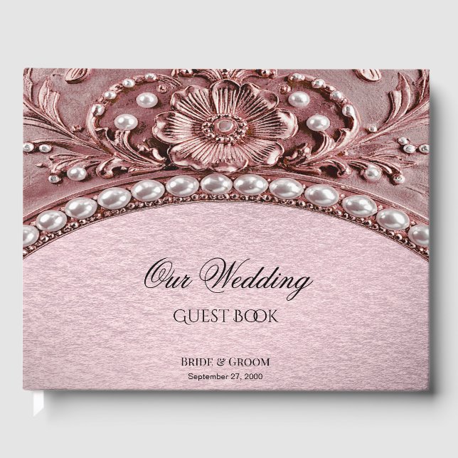 Livre D'or Pink Flower Guest Book (Recto)