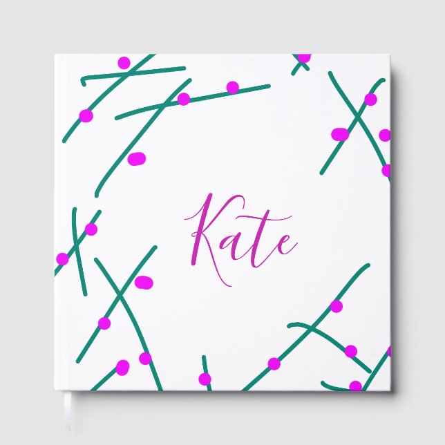 Livre D'or Pink green cherry tree name boho retro rustic bold (Recto)