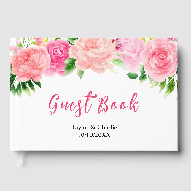 Livre D'or Pink Roses with Foliage Wedding (Recto)