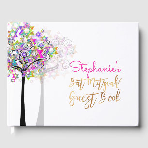 Livre D'or PixDezines Arbre de vie Bat mitzvah/Neon rose
