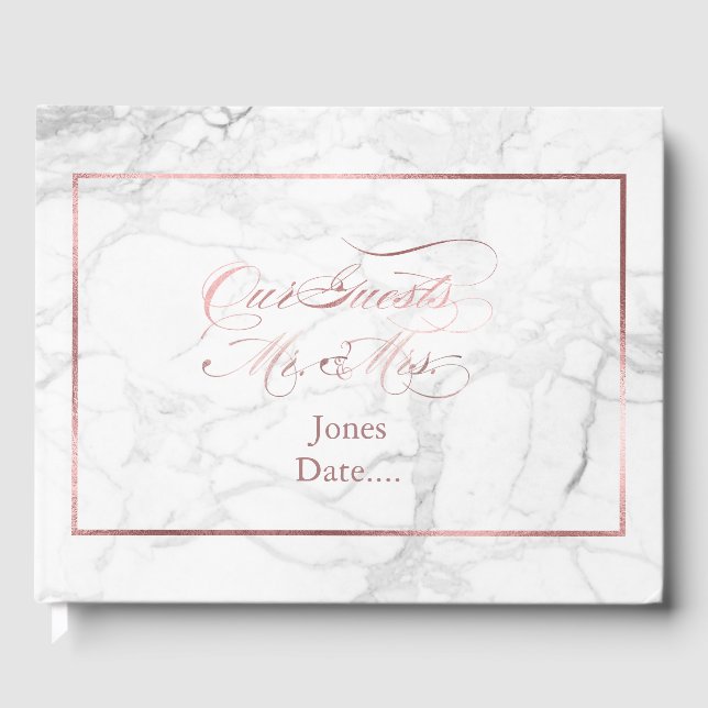 Livre D'or PixDezines Marble+Faux Rose Gold (Recto)