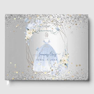 Livre D'or PixDezines Quinceanera H2 Fleurs Dusty Blue Roses