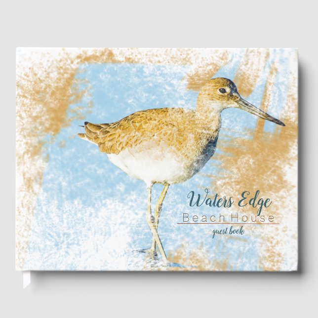 Livre D'or Plage de Willet Shorebird Art Côtier Location (Recto)