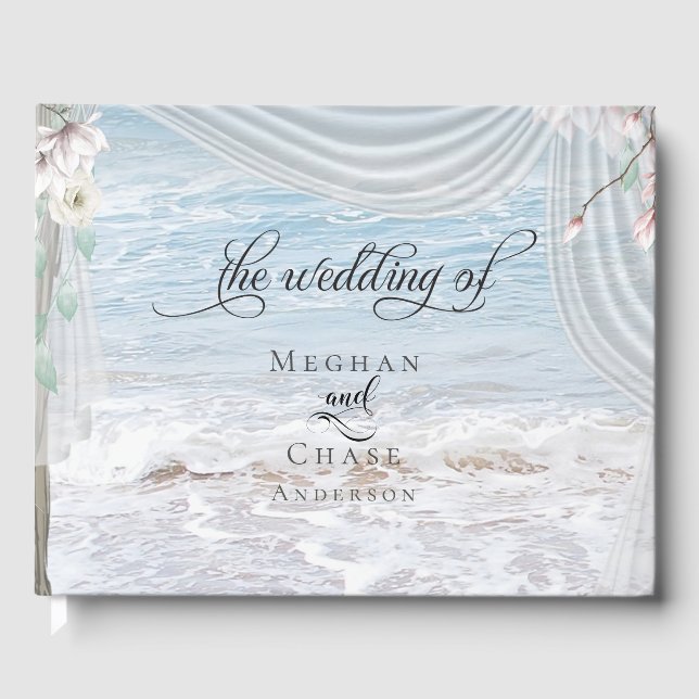 Livre D'or Plage moderne Vagues Arbor de bois franc (Recto)