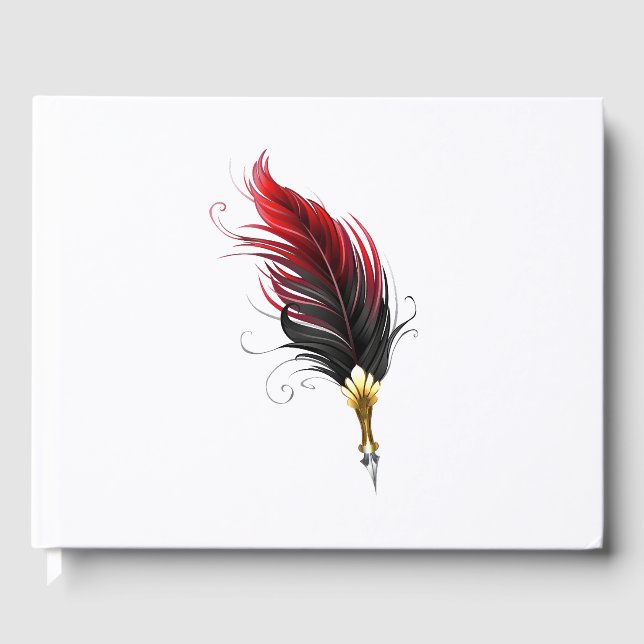 Livre D'or Plume rouge avec pointe en or (Recto)