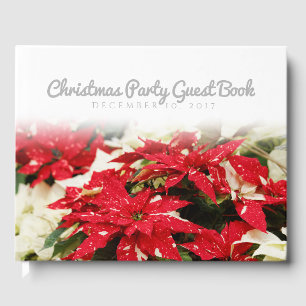 Livre D'or Poinsettias Festive Rouge Blanc Floral