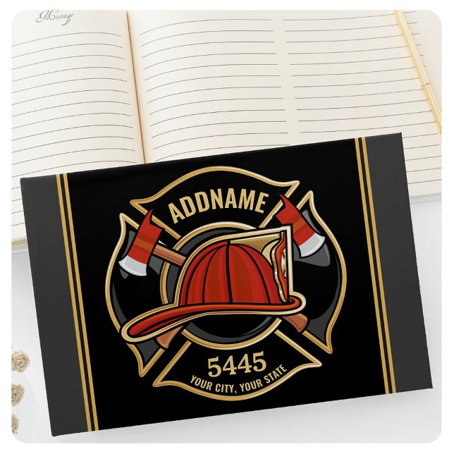 Livre D'or Pompier AJOUTER LE NOM Insigne du service de pompi (Créateur téléchargé)