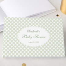 Livre d'or pour Baby Shower Bébé aux pois verts