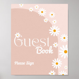 Livre d'or pour baby shower Bohème Fille fleur de 