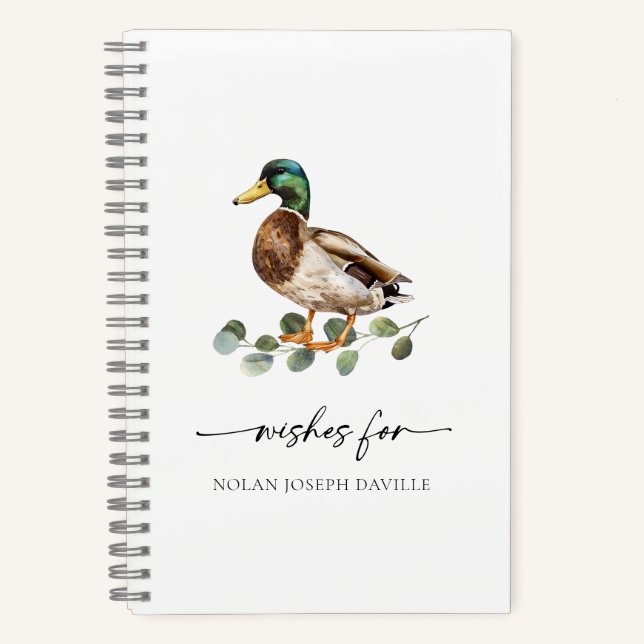 Livre d'or pour Baby Shower Canard colvert (Recto)