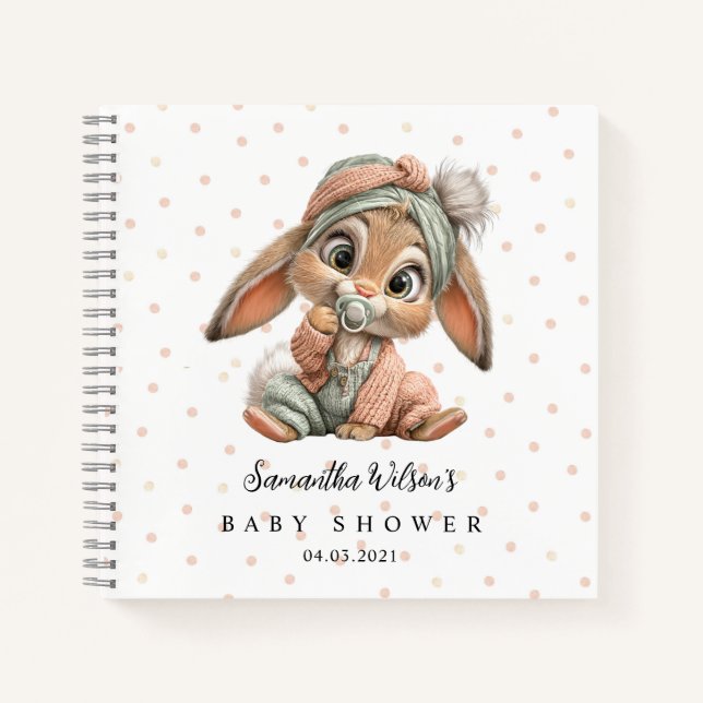 Livre d'or pour Baby Shower Lapin Mignon (Devant)