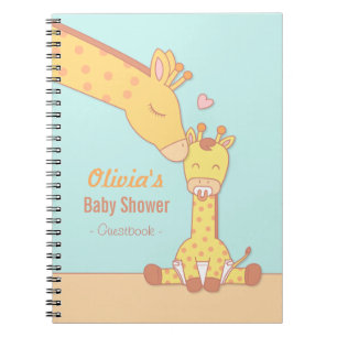 Livre d'or pour Baby Shower Maman Girafe et Petit 