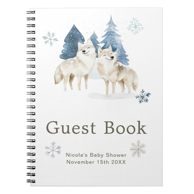 Livre d'or pour Baby Shower Ourson Arctique Hiver  (Devant)