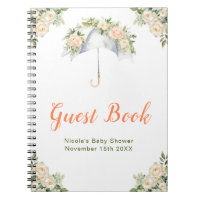 Livre d'or pour Baby Shower sous un Parapluie Flor