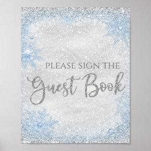 Livre d'or pour Baby Shower sur le thème de Winter