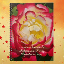 Livre d'or pour fête de retraite Rose rouge/or Mac