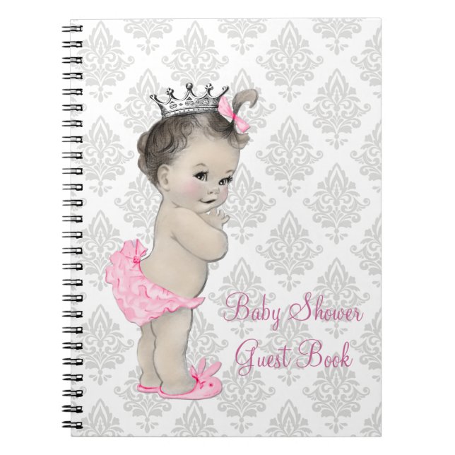 Livre d'or pour invités de Baby Shower Rose Prince (Devant)