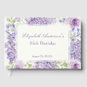Livre d'or pour les 85 ans Élégant floral violet