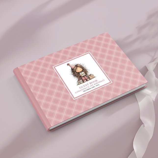 Livre d'or pour les invités du 9e anniversaire d'u (Quirky whimsy toddler girl 9th birthday guest book)
