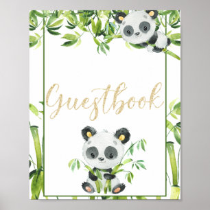 Livre d'or pour une baby shower de bébé panda genr