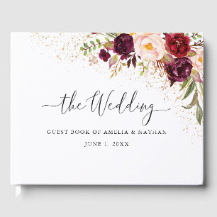 Livre D'or Poussière d'or Mariage floral Bourgogne