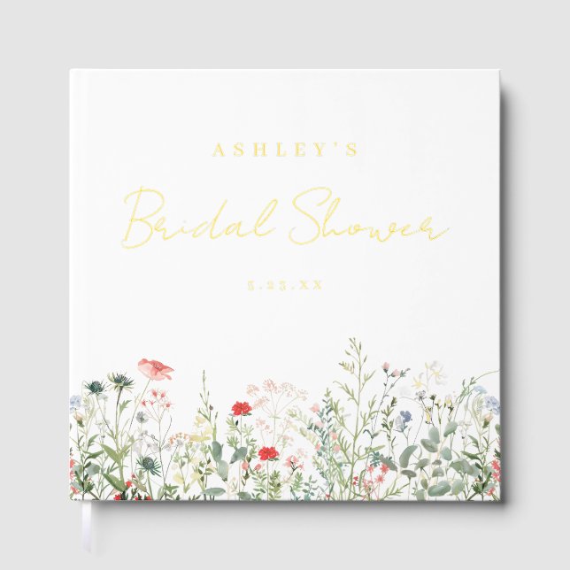 Livre D'or Prairie de fleurs sauvages Baby Shower (Recto)