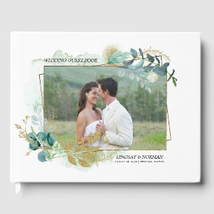 Livre D'or prairie sauvage Botanique verte Mariage photo