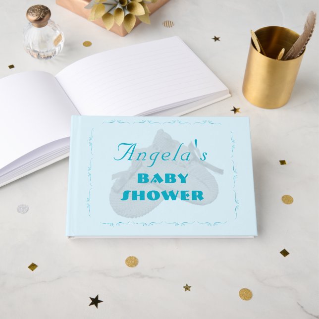 Livre D'or Precious Bundle Boy Baby Shower  (Recto ouvert)
