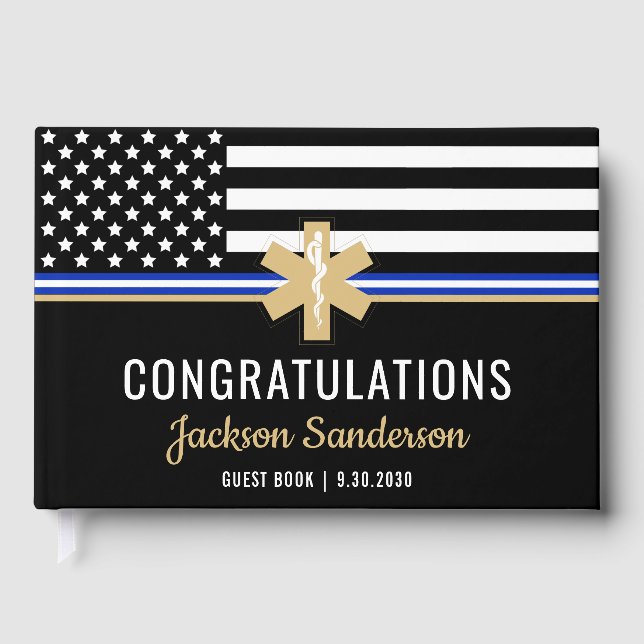 Livre D'or Premier répondant EMT Ligne blanche Indicateur EMS (Recto)