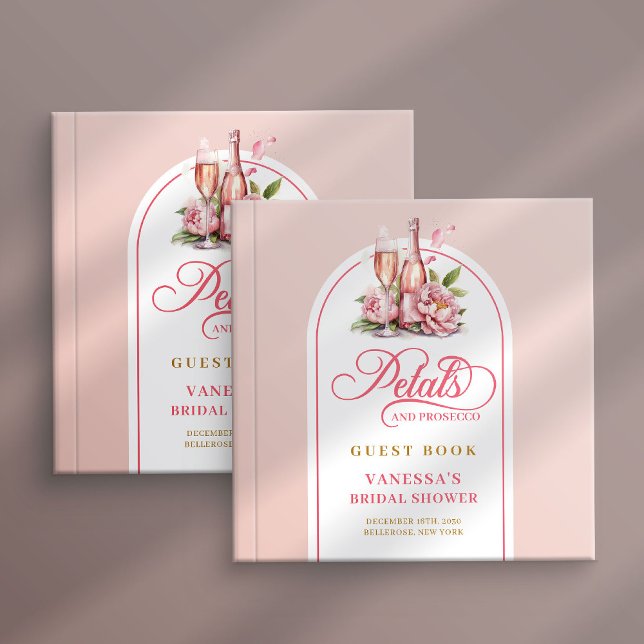 Livre D'or Pretty petals and prosecco blush gold guest book (Pretty petals and prosecco blush gold guest book)