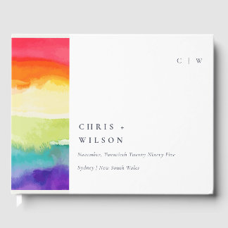 Livre D'or Pride colorée minimaliste Mariage arc-en-ciel élég