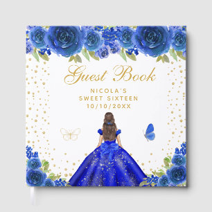 Livre D'or Princesse aux Cheveux Bruns Fleur Bleue Sweet Sixt