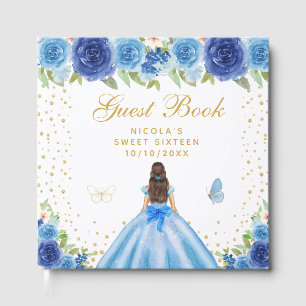 Livre D'or Princesse aux Cheveux Bruns Fleur Bleue Sweet Sixt