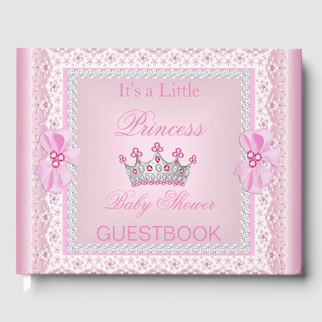 Livre D'or Princesse Baby shower fille rose Pearl Tiara (Recto)
