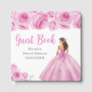 Livre D'or Princesse florale en robe rose Sweet Sixteen