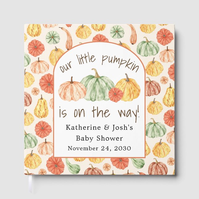 Livre D'or Pumpkin Gourd Autumn Baby Shower (Recto)