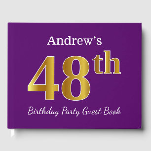 Livre D'or Purple, Faux Gold 48th Birthday Party; Nom personn