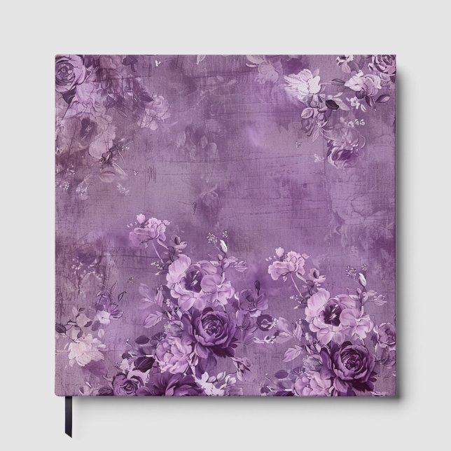 Livre D'or Purple Flowers On a Purple Background (Recto)