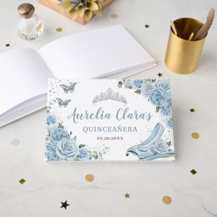 Livre D'or Quinceanera Bébé Bleu Floral Cendrillon Doux 16