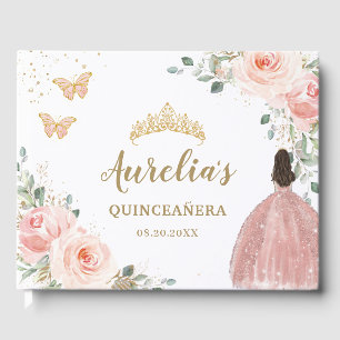 Livre D'or QUINCEANERA Blush Floral Princess Butterflies Gold