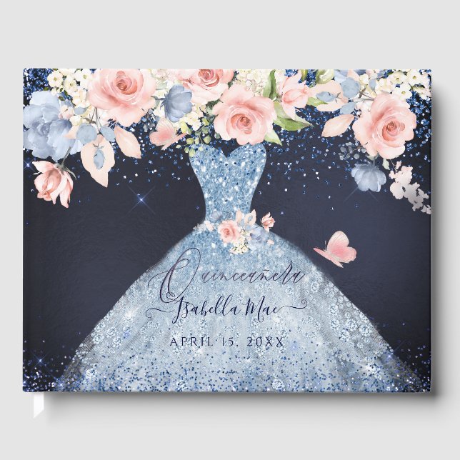 Livre D'or Quinceanera Blush Princesse Parties scintillant Go (Recto)