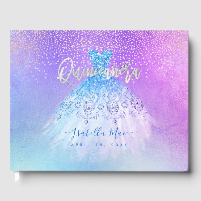 Livre D'or Quinceanera Princess Parties scintillant Gown, Aqu (Recto)