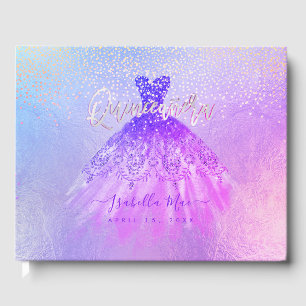 Livre D'or Quinceanera Princesse Parties scintillant Gown, Vi