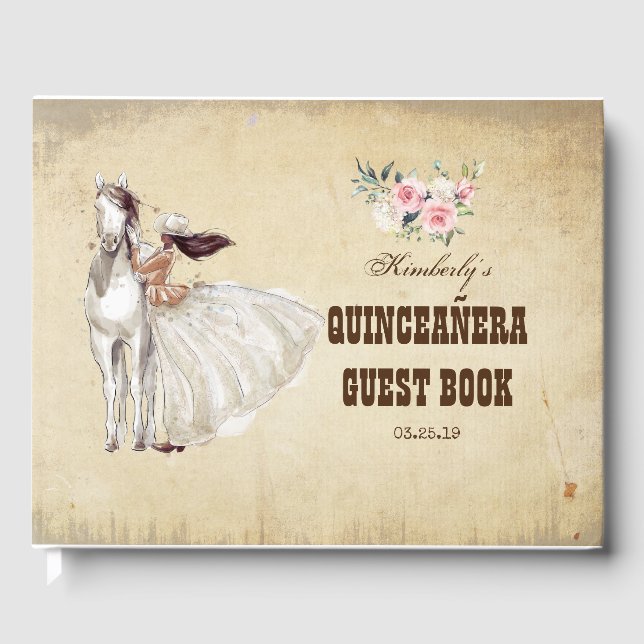 Livre D'or Quinceanera Western Country Guest Book (Recto)