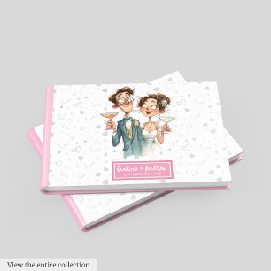 Livre D'or Quirky Mariage Réserver Funny Couple Aquarelle