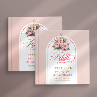 Livre D'or Radiant blush and gold petals prosecco sign book